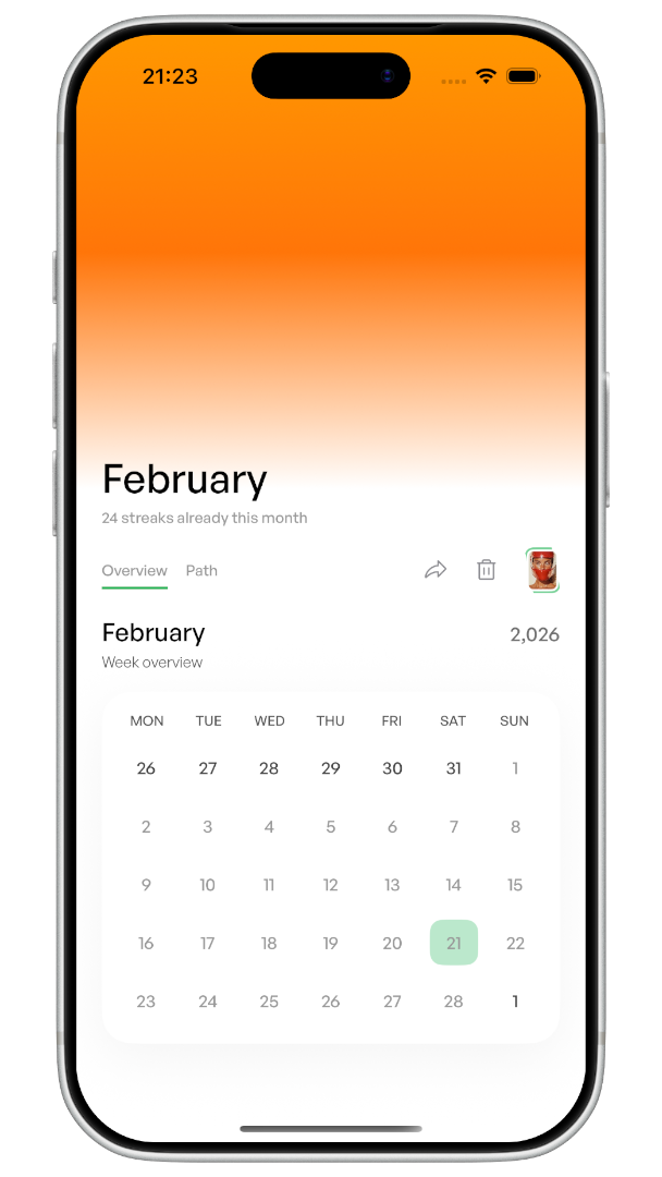 Early calendar view